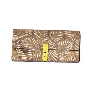 Anthropologie Mattie Suede Pencil Pouch Leather Wallet Clutch Purse Taupe Tan